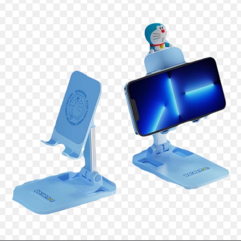 Sleek Silver and Blue Phone Stand